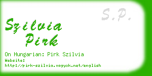 szilvia pirk business card